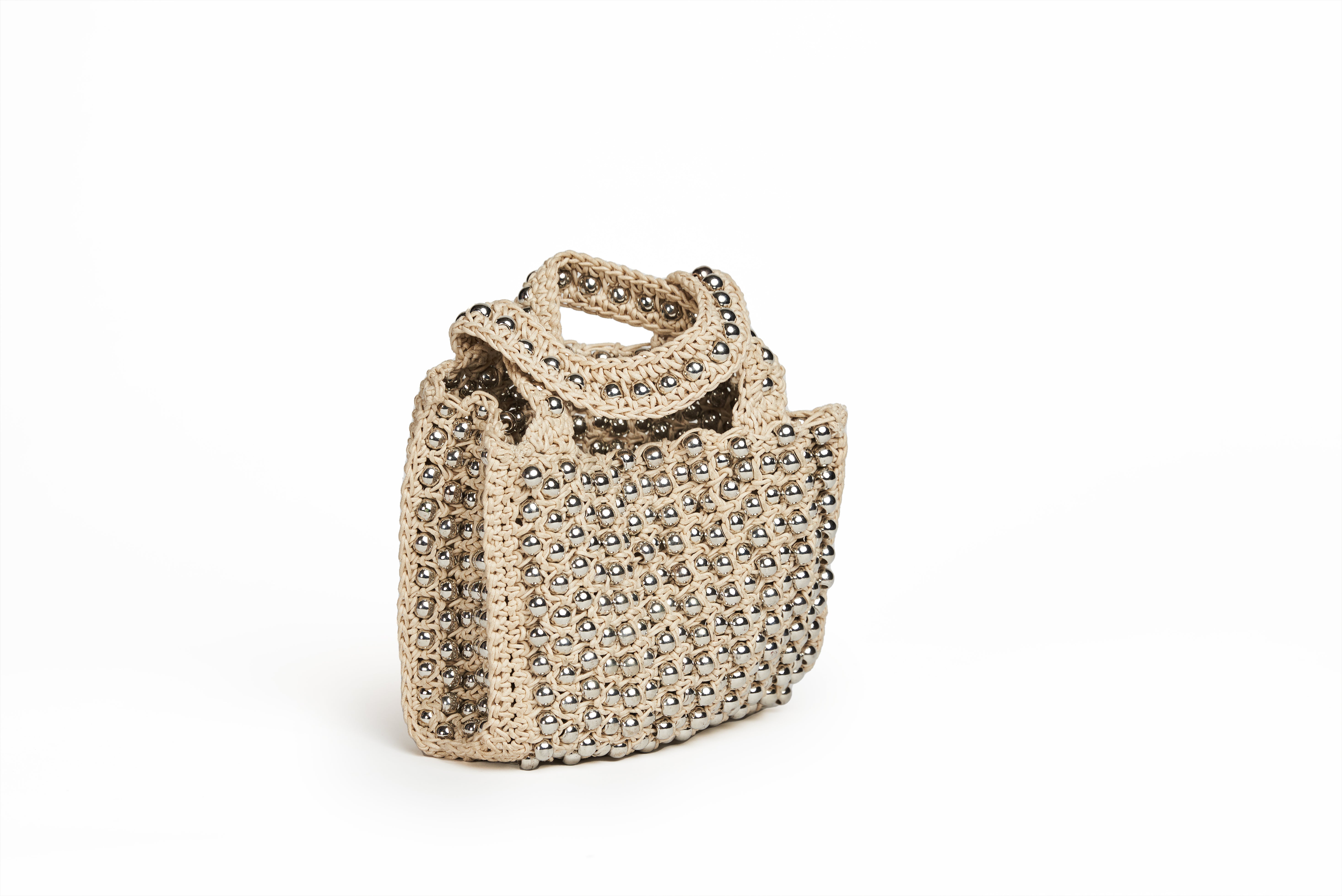 Silver Crochet Mini Bag