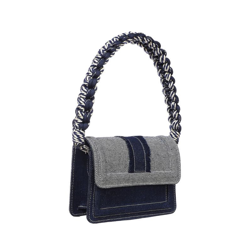 Denim Mini Two Tone With Cord Handle