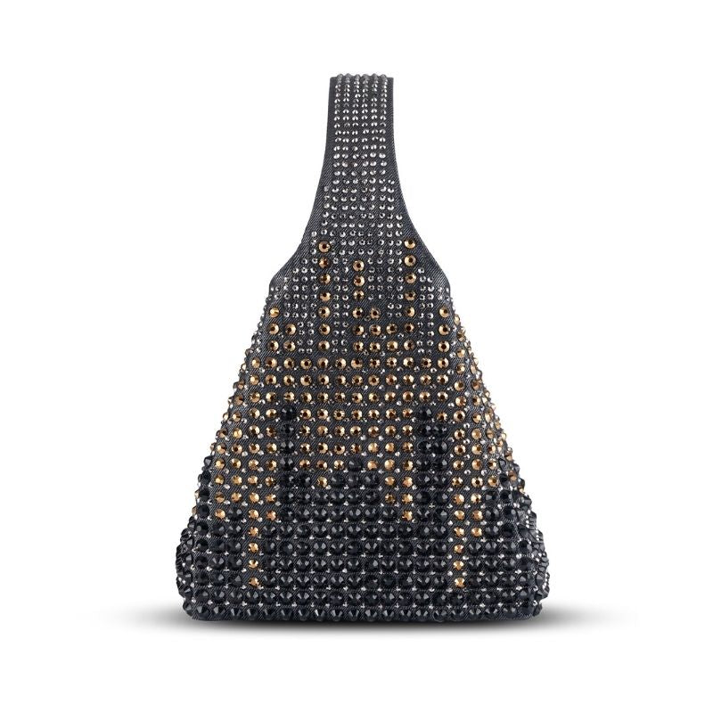 Paris Festive Black & Gold Crystal Party Bag