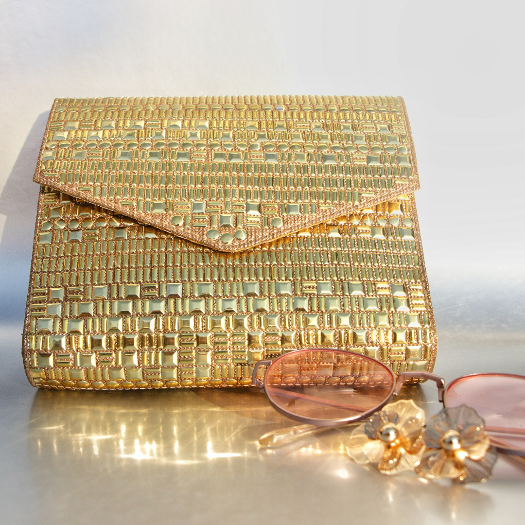 Etcetera Galaxy Party Clutch Party Bag In Gold