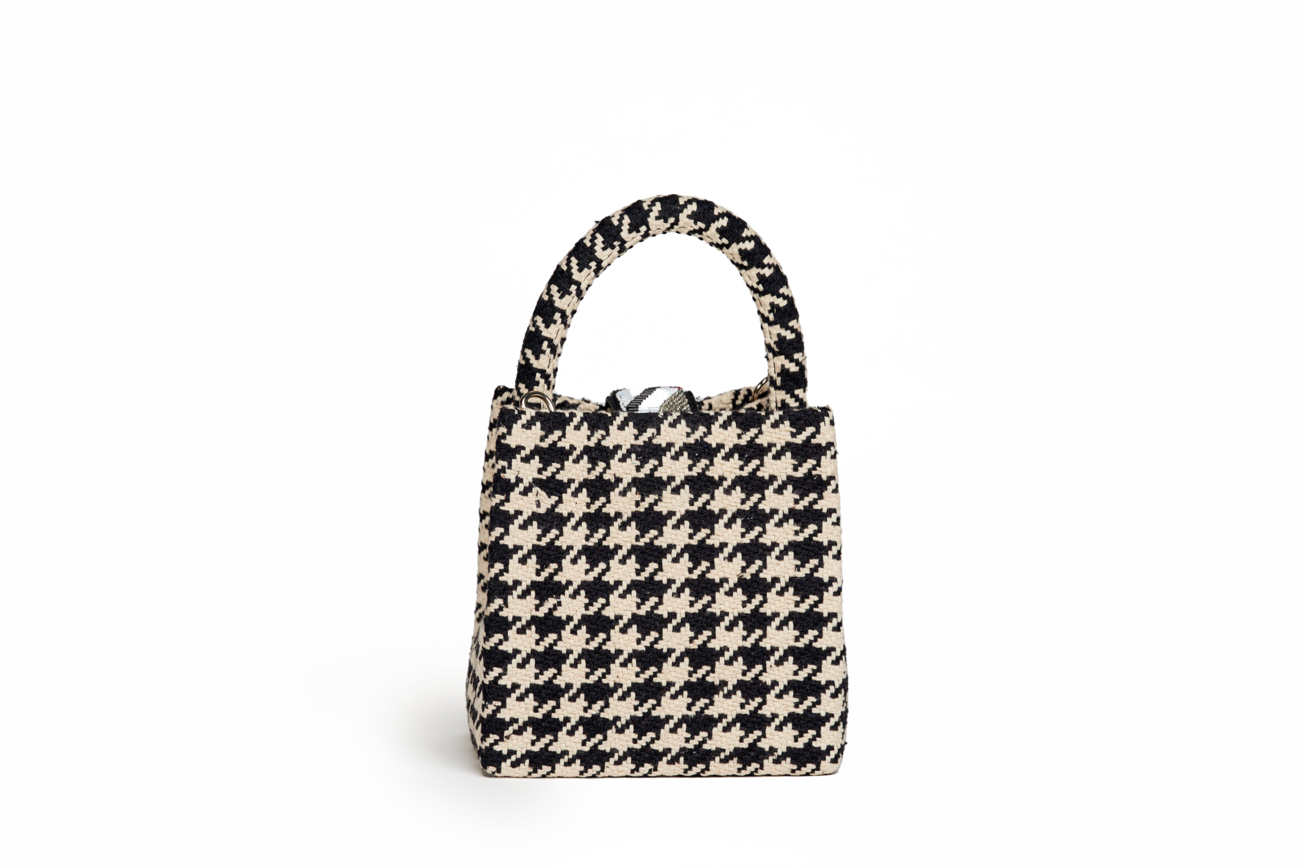 Sparkle Black Houndstooth Mini Tote