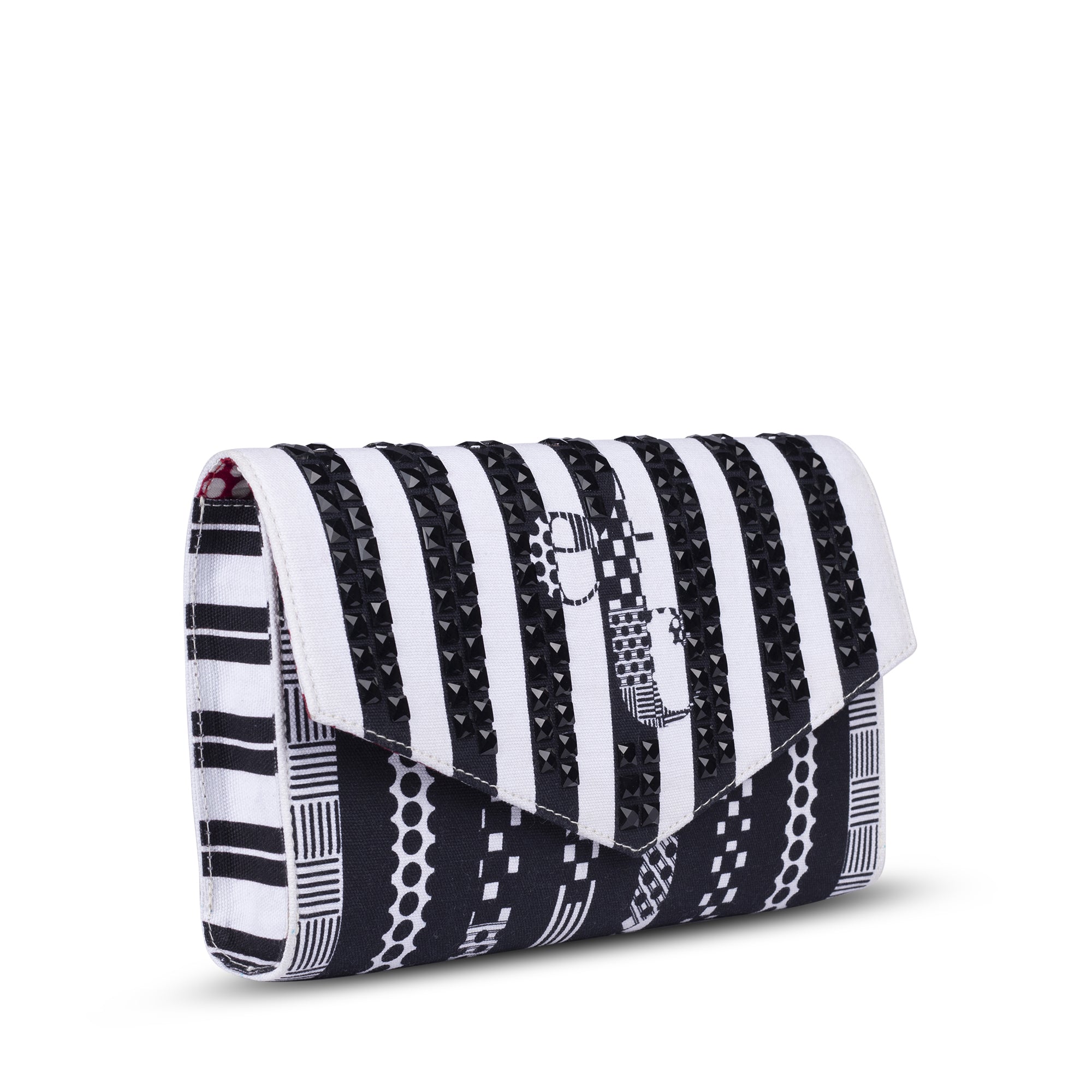Black And White crystal etc Envelope Clutch
