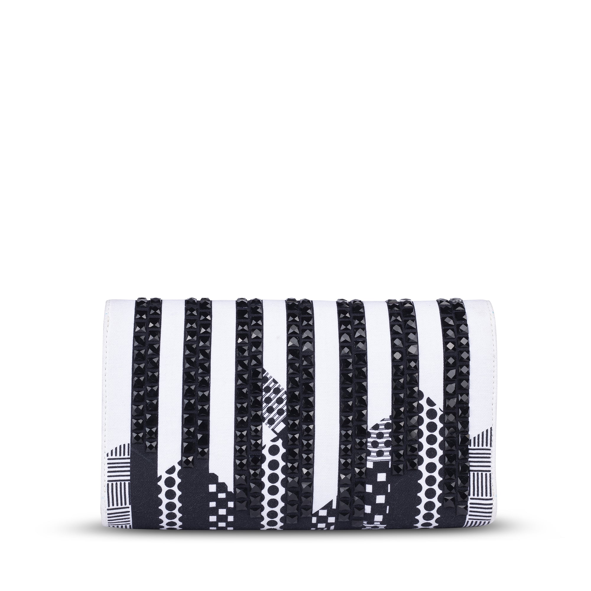 Black And White crystal etc Envelope Clutch