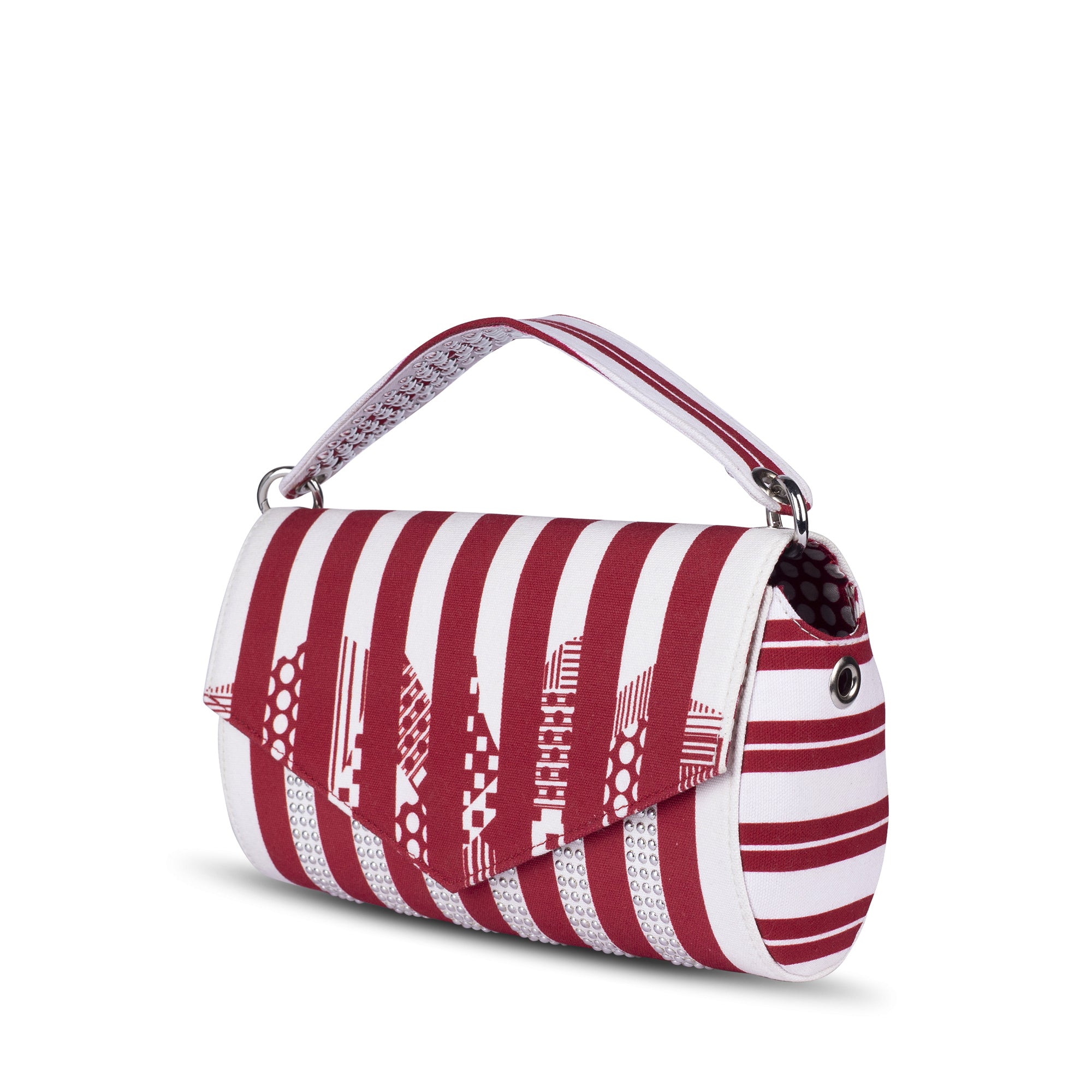 Red n White Studded etc Envelope Clutch