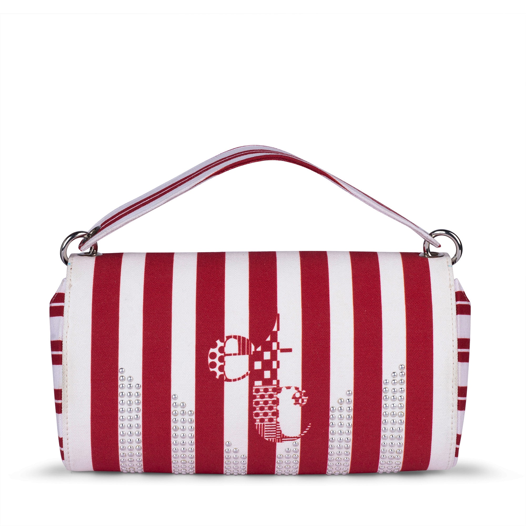 Red n White Studded etc Envelope Clutch