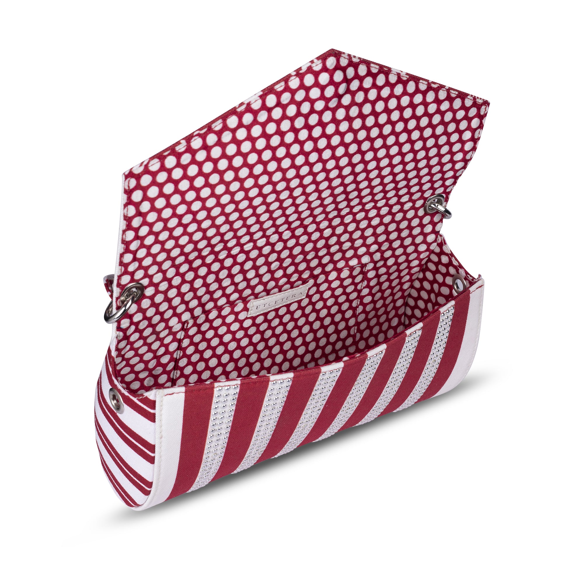 Red n White Studded etc Envelope Clutch