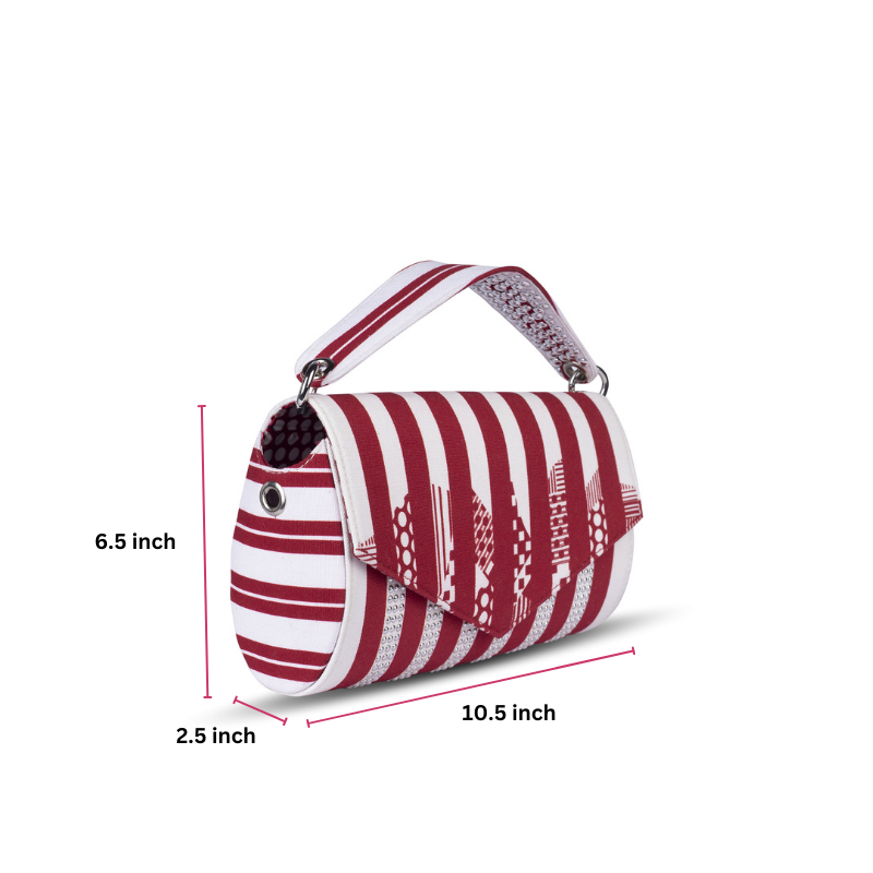 Red n White Studded etc Envelope Clutch
