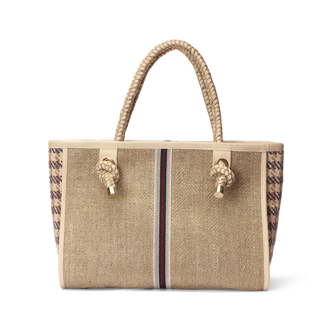 Sand Tote In Linen Fabric