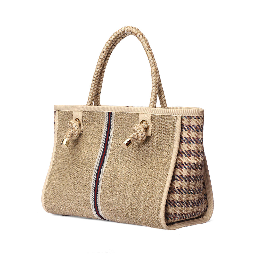 Sand Tote In Linen Fabric