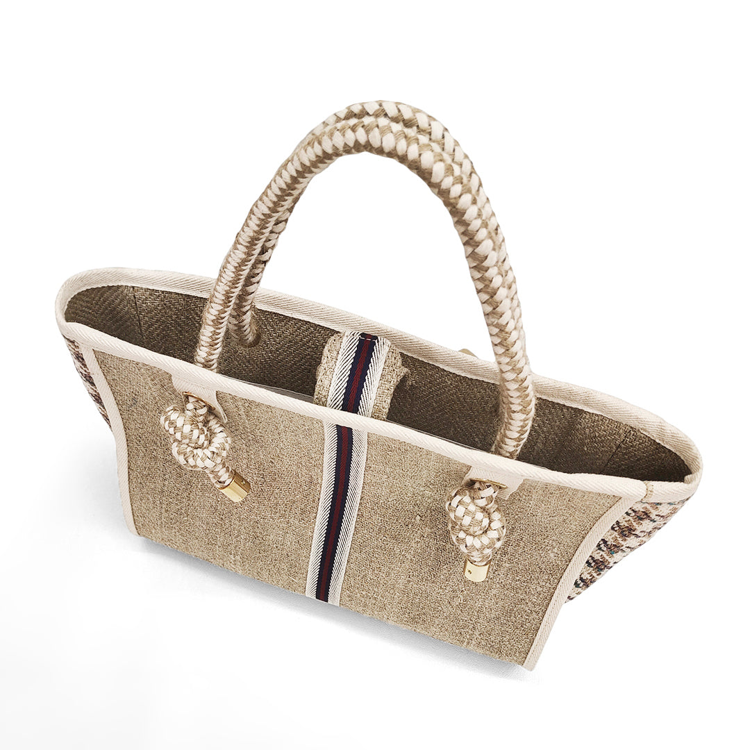 Sand Tote In Linen Fabric