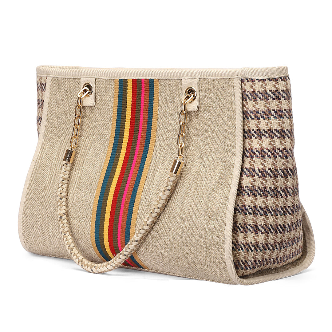 Sand Tote Large In Linen/cotton fabric