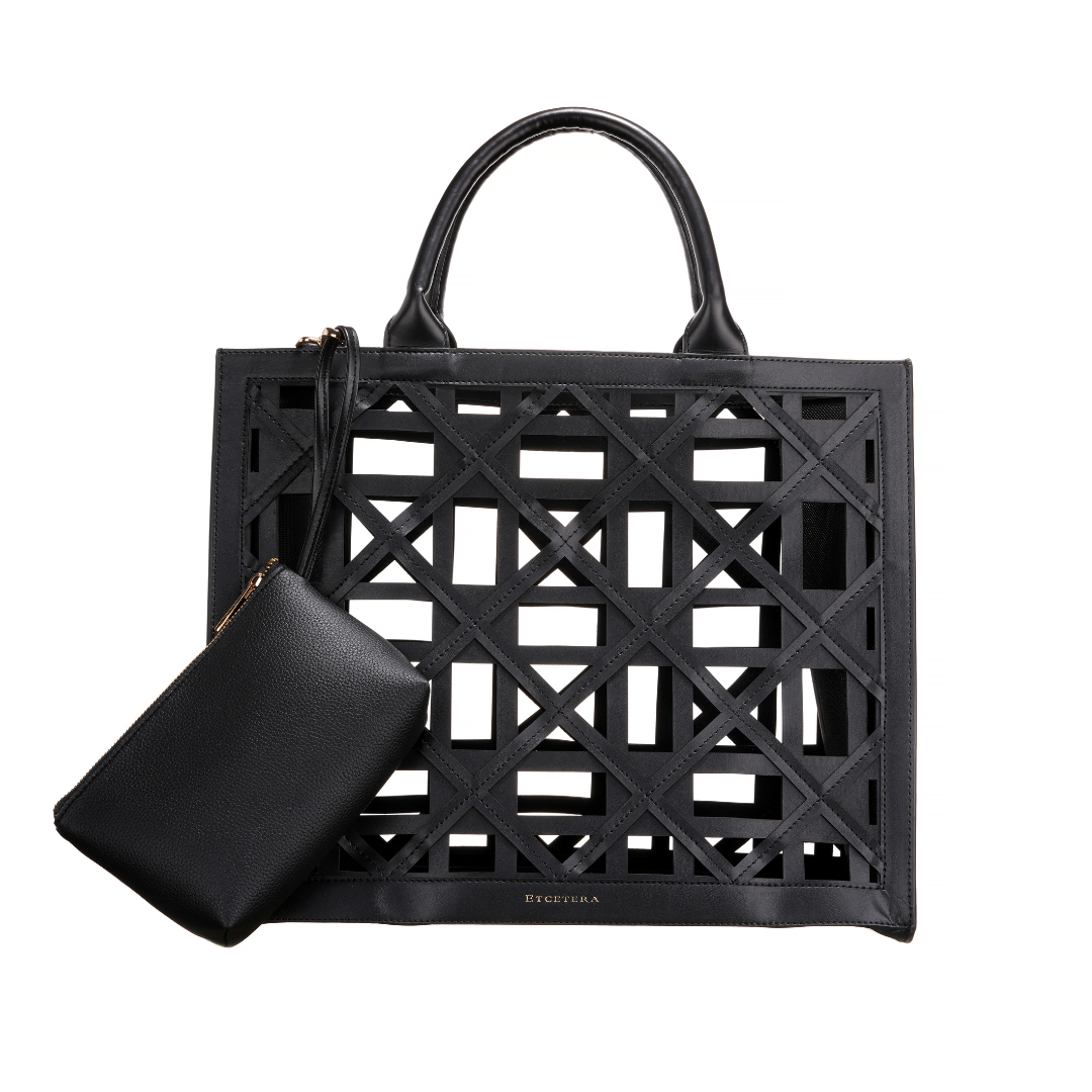 Lasercut Large Tote Bag Black