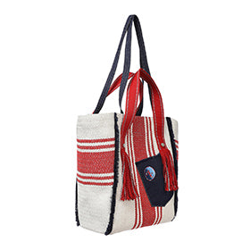 Madras Denim Large Travel Tote