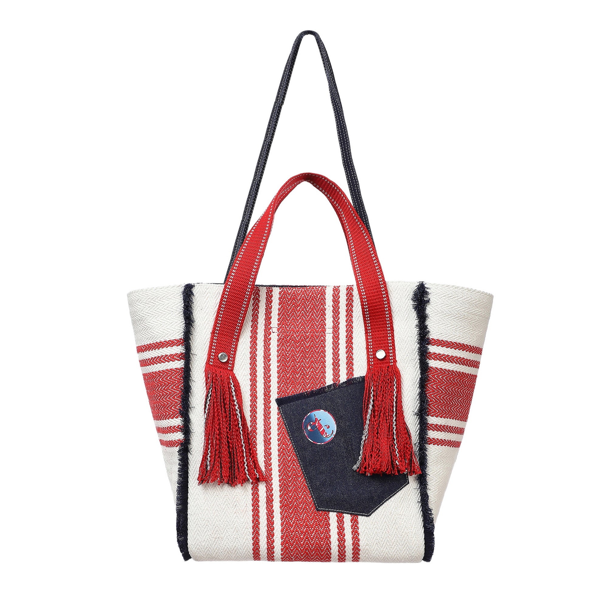 Madras Denim Large Travel Tote