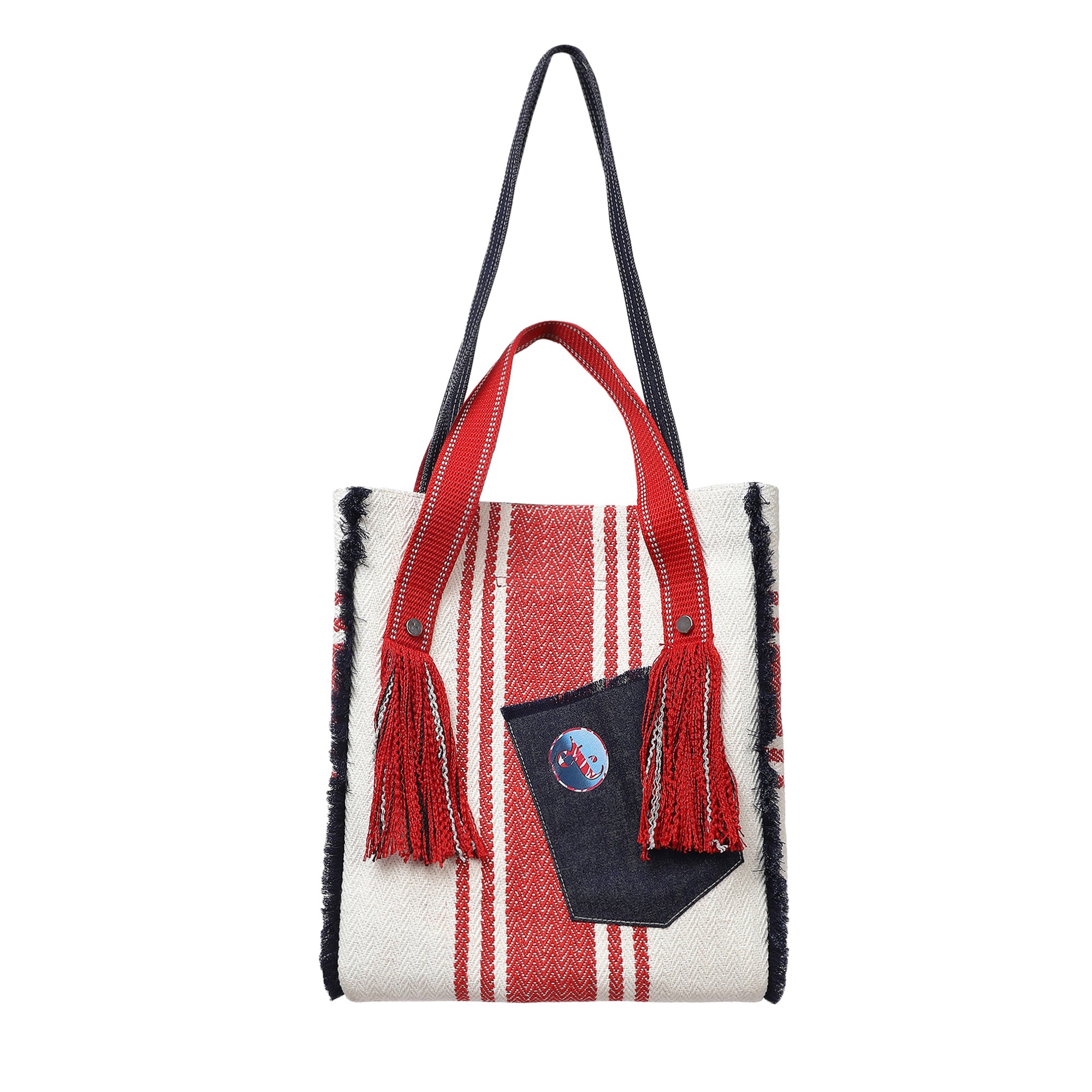 Madras Denim Large Travel Tote