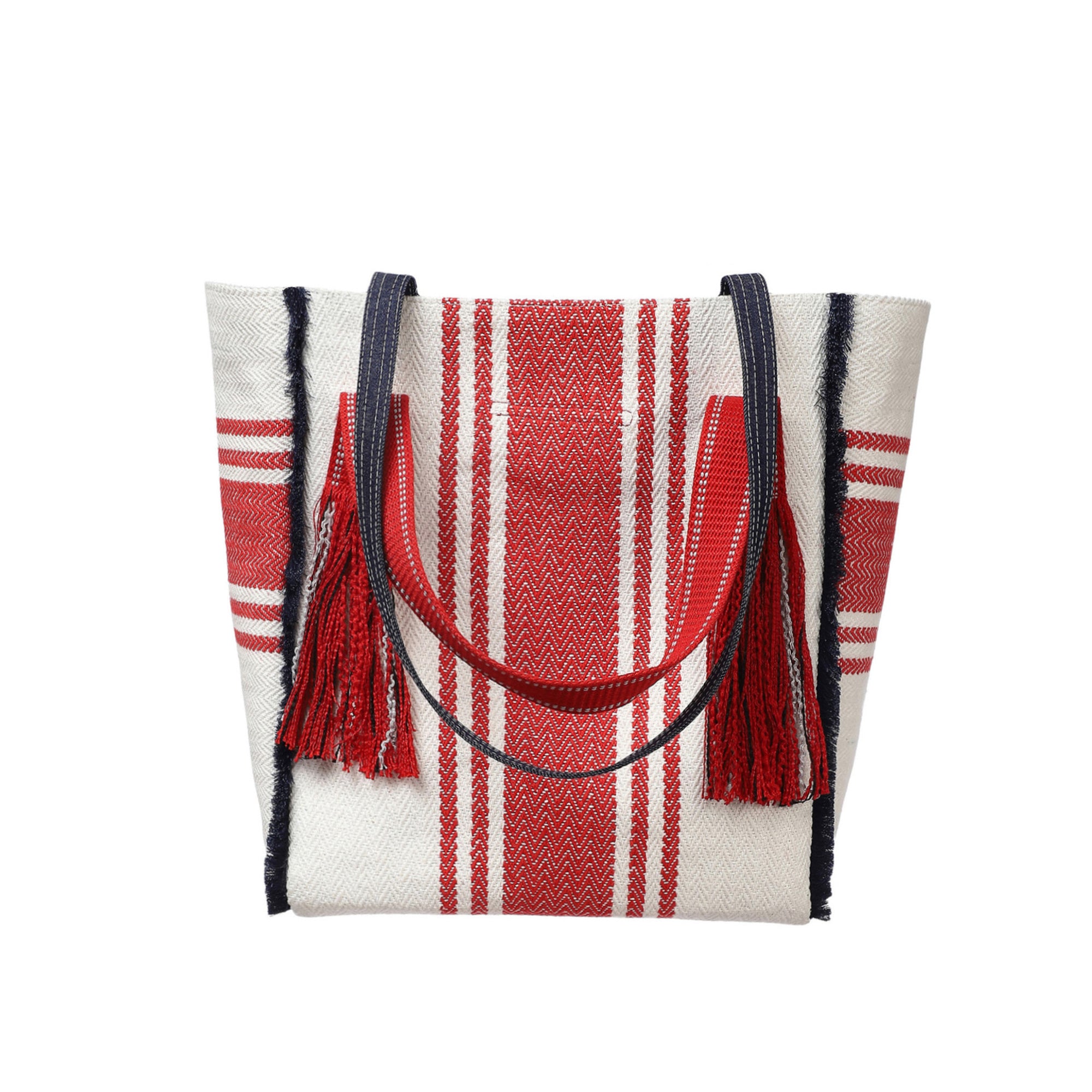 Madras Denim Large Travel Tote
