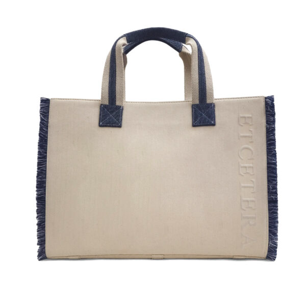 Cotton Denim Large Travel Tote