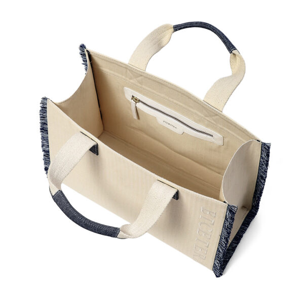 Cotton Denim Large Travel Tote