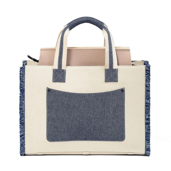 Cotton Denim Large Travel Tote
