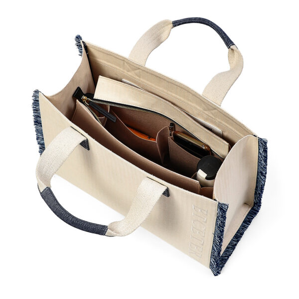 Cotton Denim Large Travel Tote