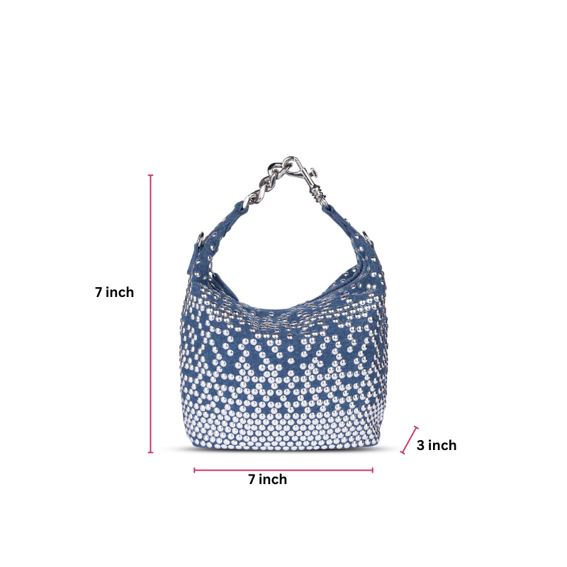 Denim Silver pouch