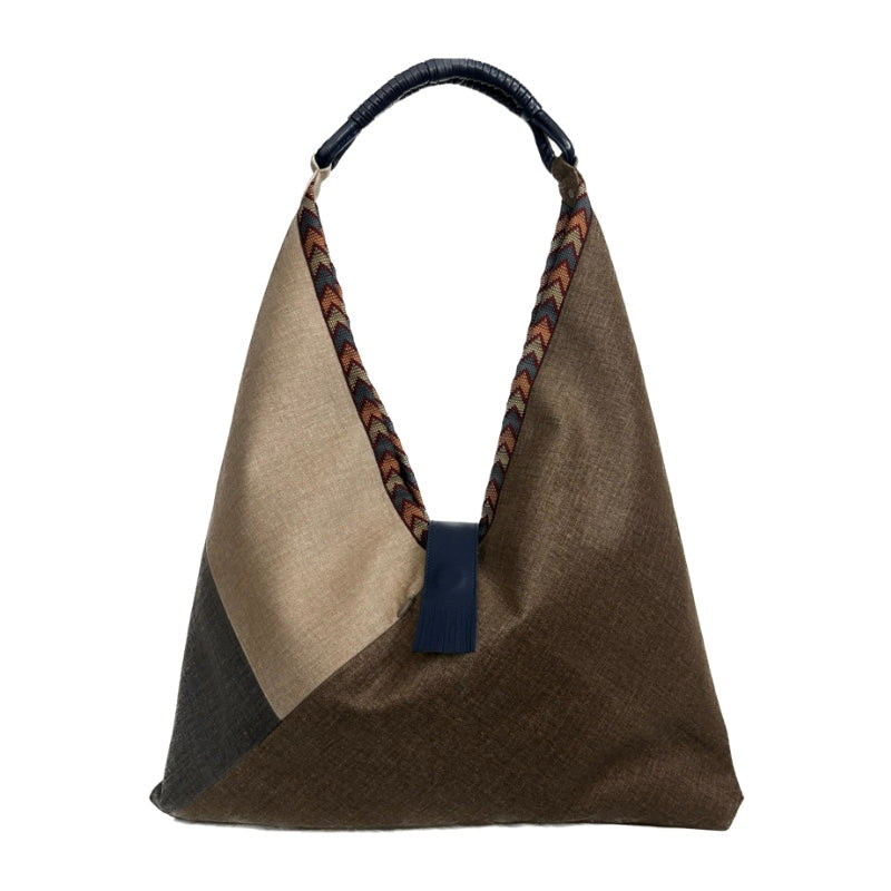 Foldable Shopper Shoulder Bag Neutral