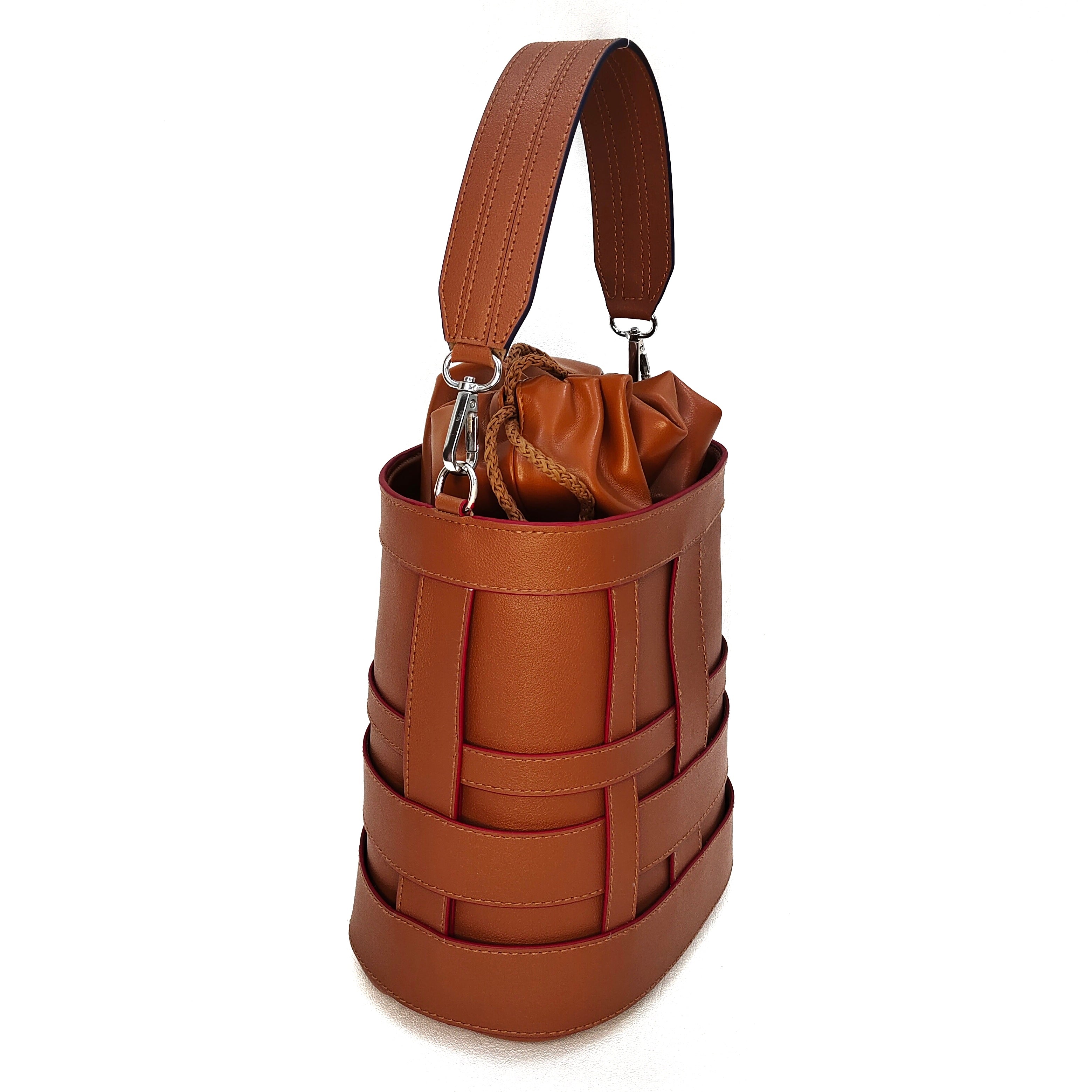 Scramble Tan Bucket Bag With Pouch