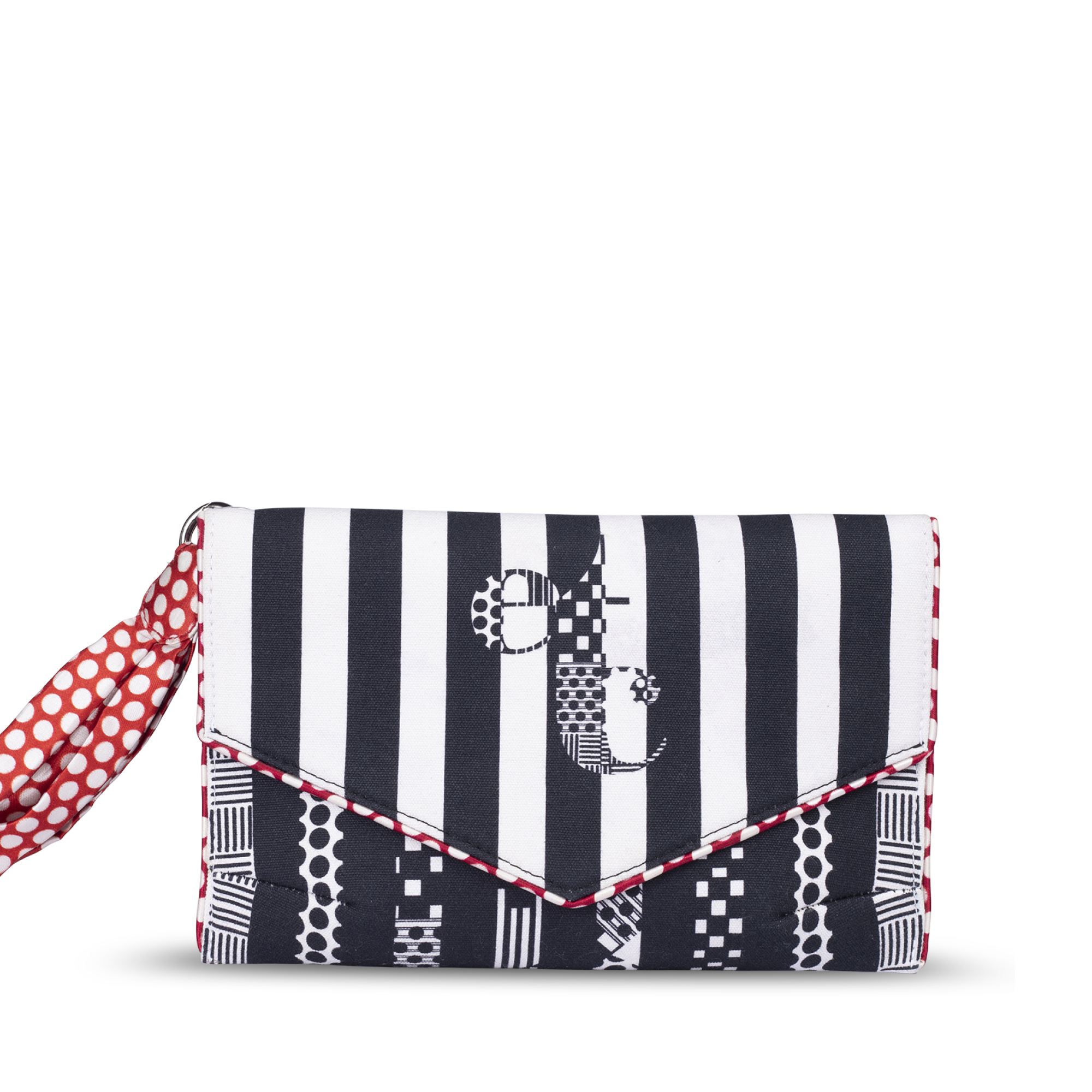 Black and White etc Envelope Wristlet