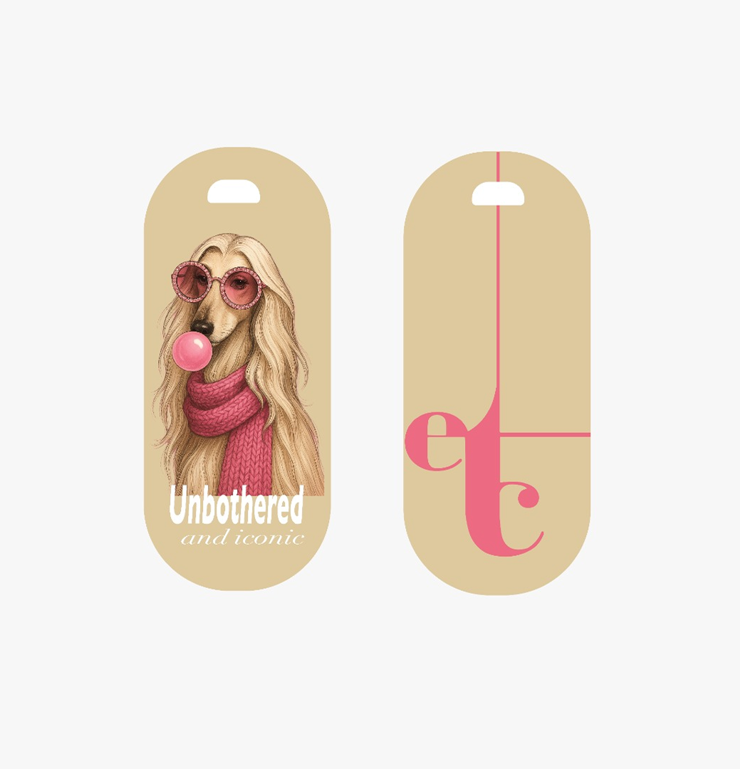 Unbothered and Iconic Leather Beige Tag
