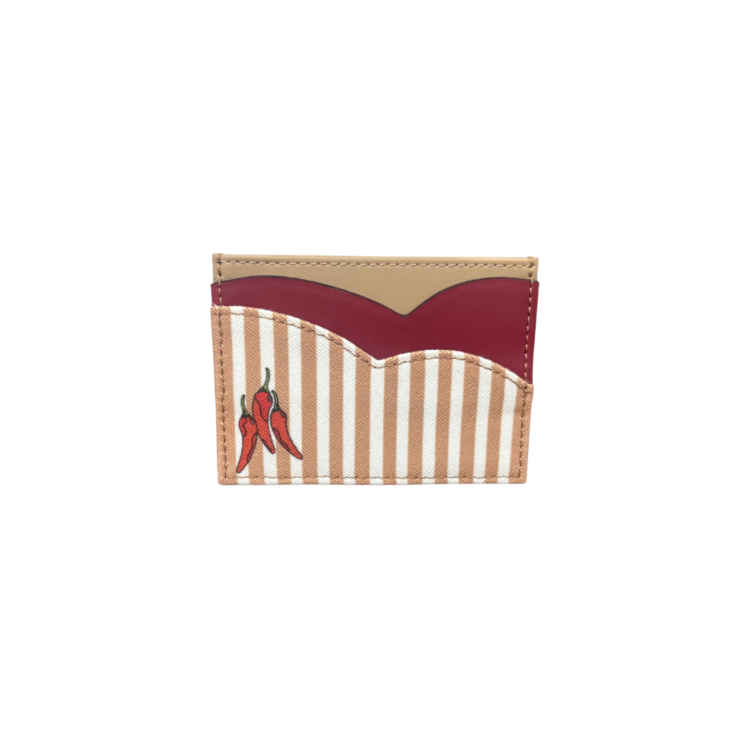 Stripe Right - Hot Chillies Wallet- Beige/Deep red