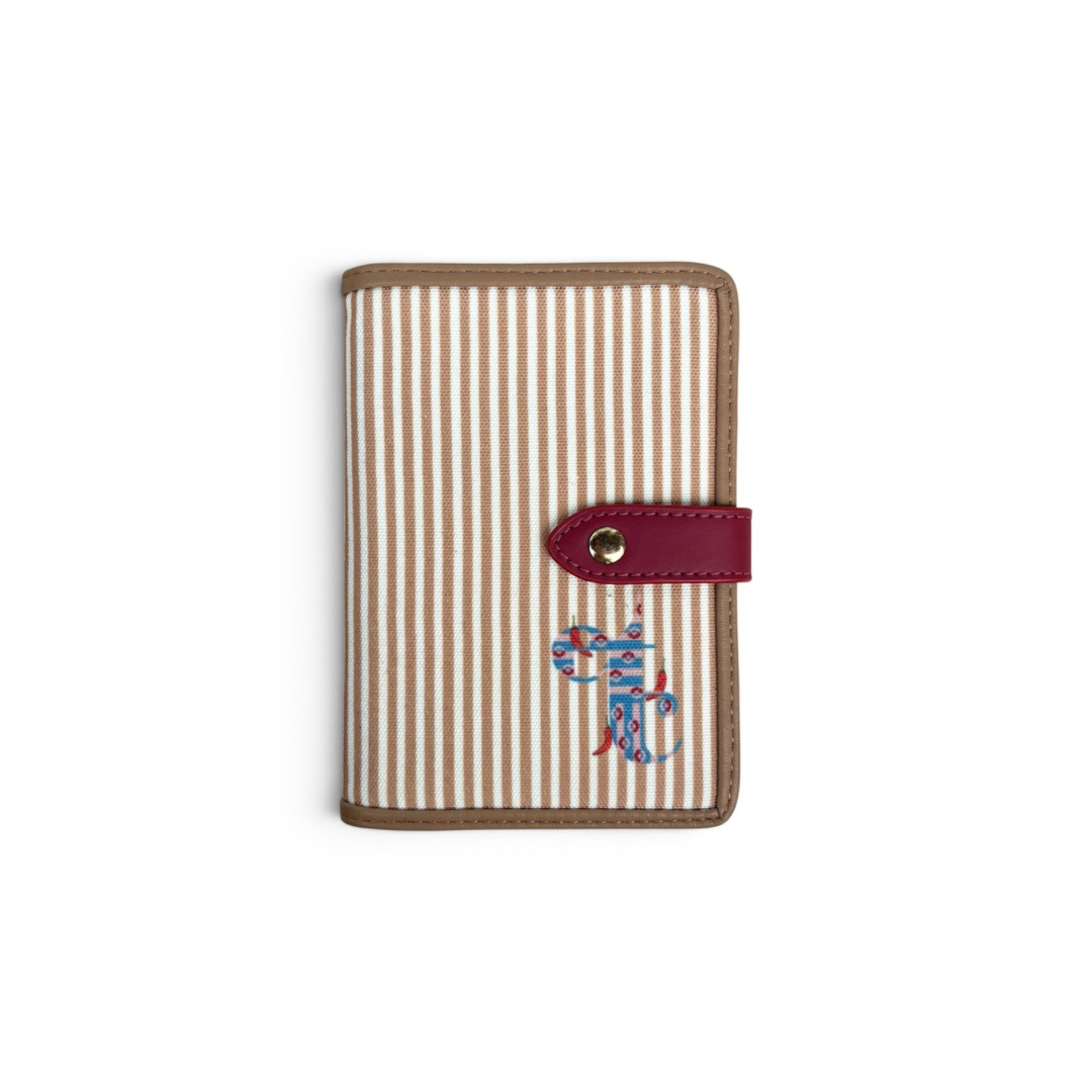 Stripe Right Jetset Passport Case - Hot Chillies
