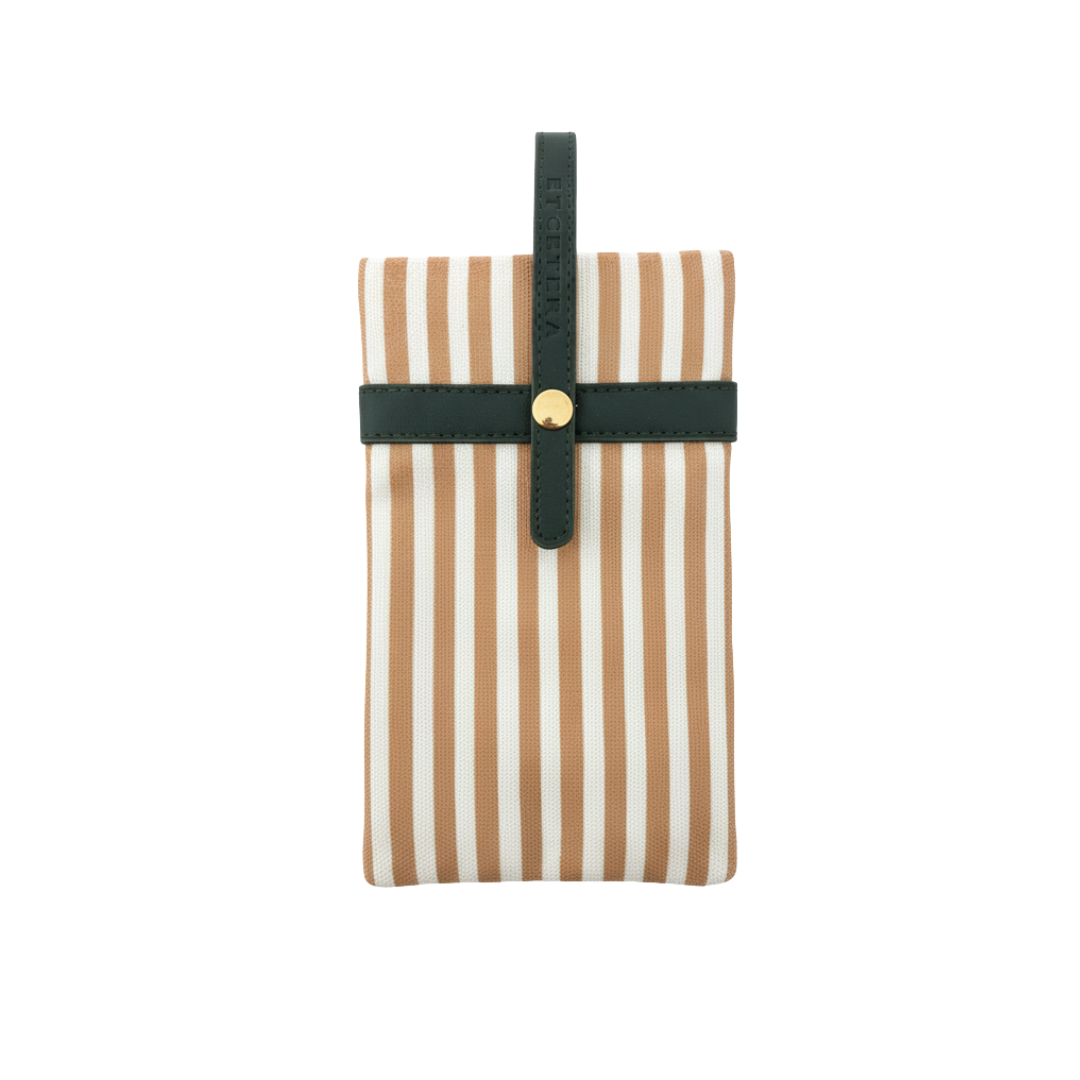 Twin Carry Eyeglass Pouch -  Beige & Green