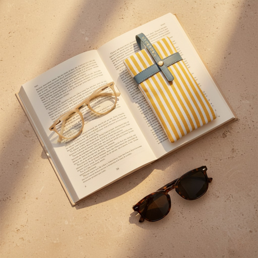 Twin Carry Eyeglass Pouch - Yellow