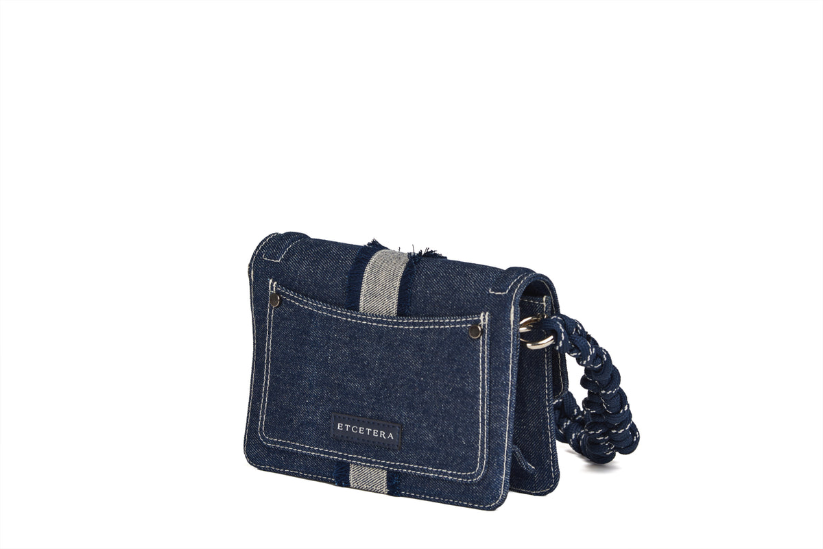Buy Denim Mini With Cord Handle Bag | Vegan Leather Shoulder Bag