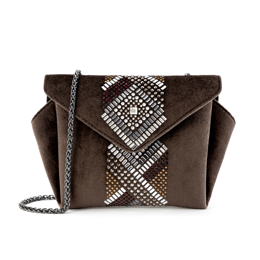 Origami Flap Party Sling Brown Bag