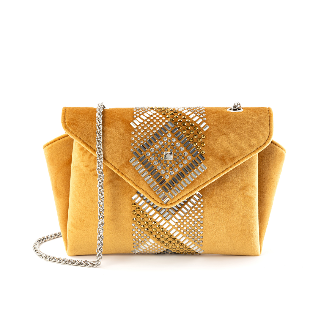 Origami Flap Party Sling Yellow Ochre Bag