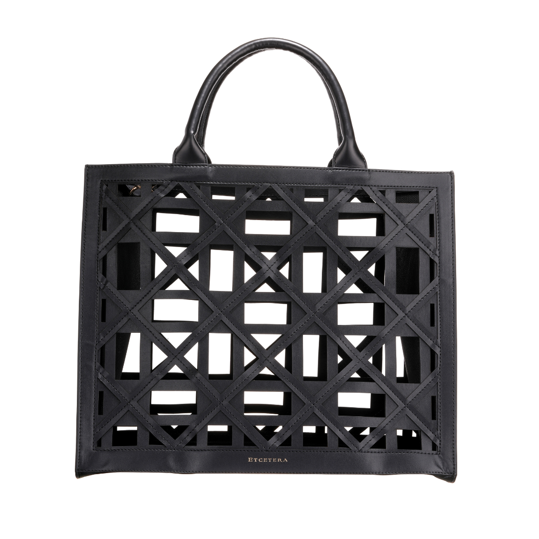 Lasercut Large Tote Bag Black