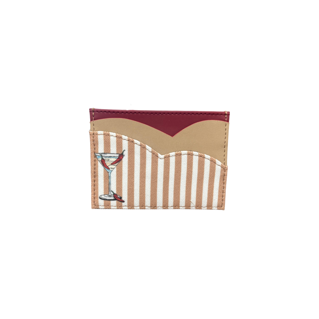 Stripe Right - Cocktail Hour Wallet- Beige/Deep red