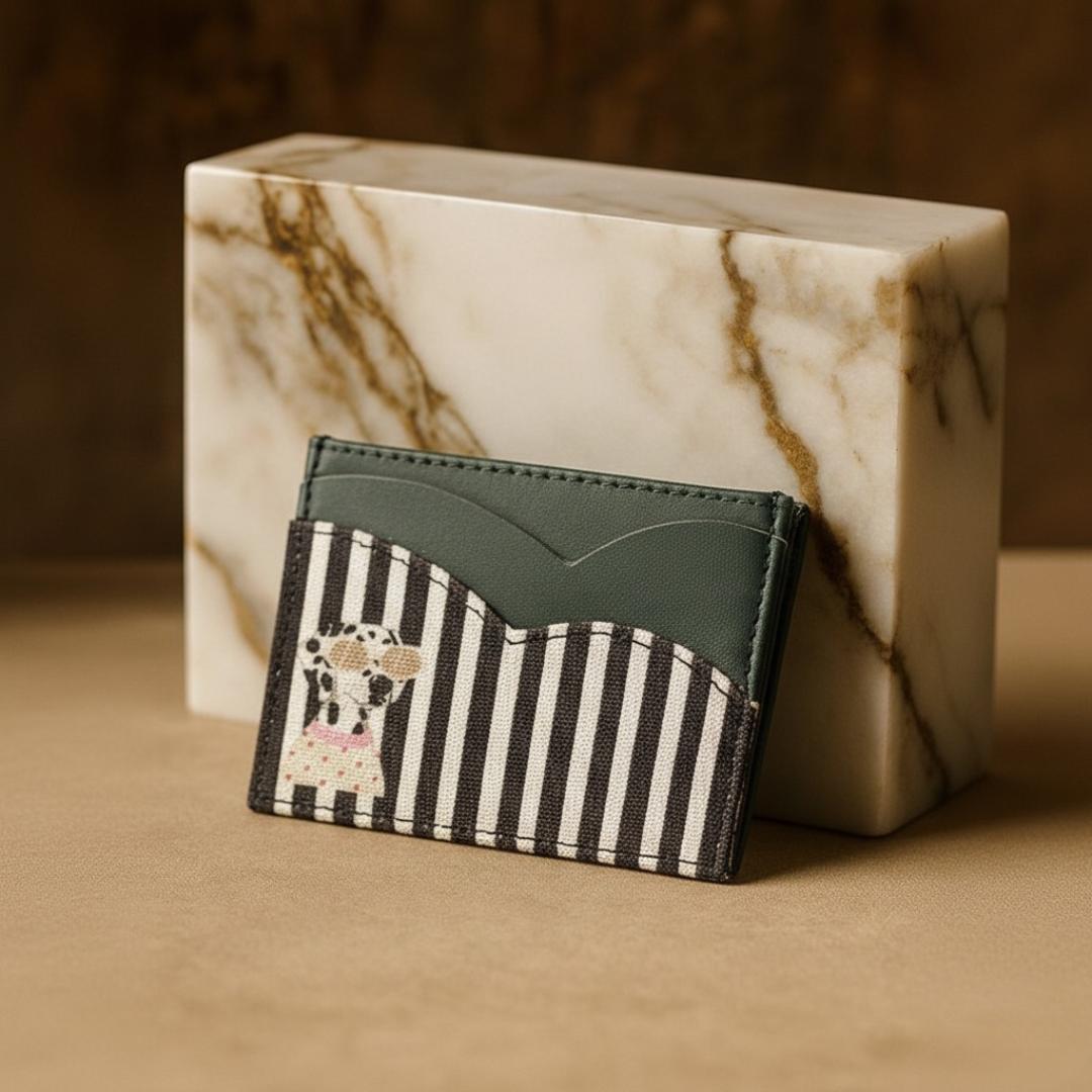 Stripe Right - No Leash Card Wallet Green