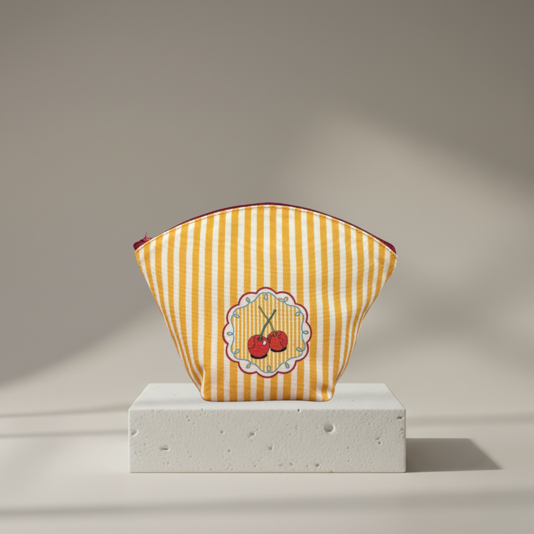 Stripe Right Vanity Pouch - Cherry Pop