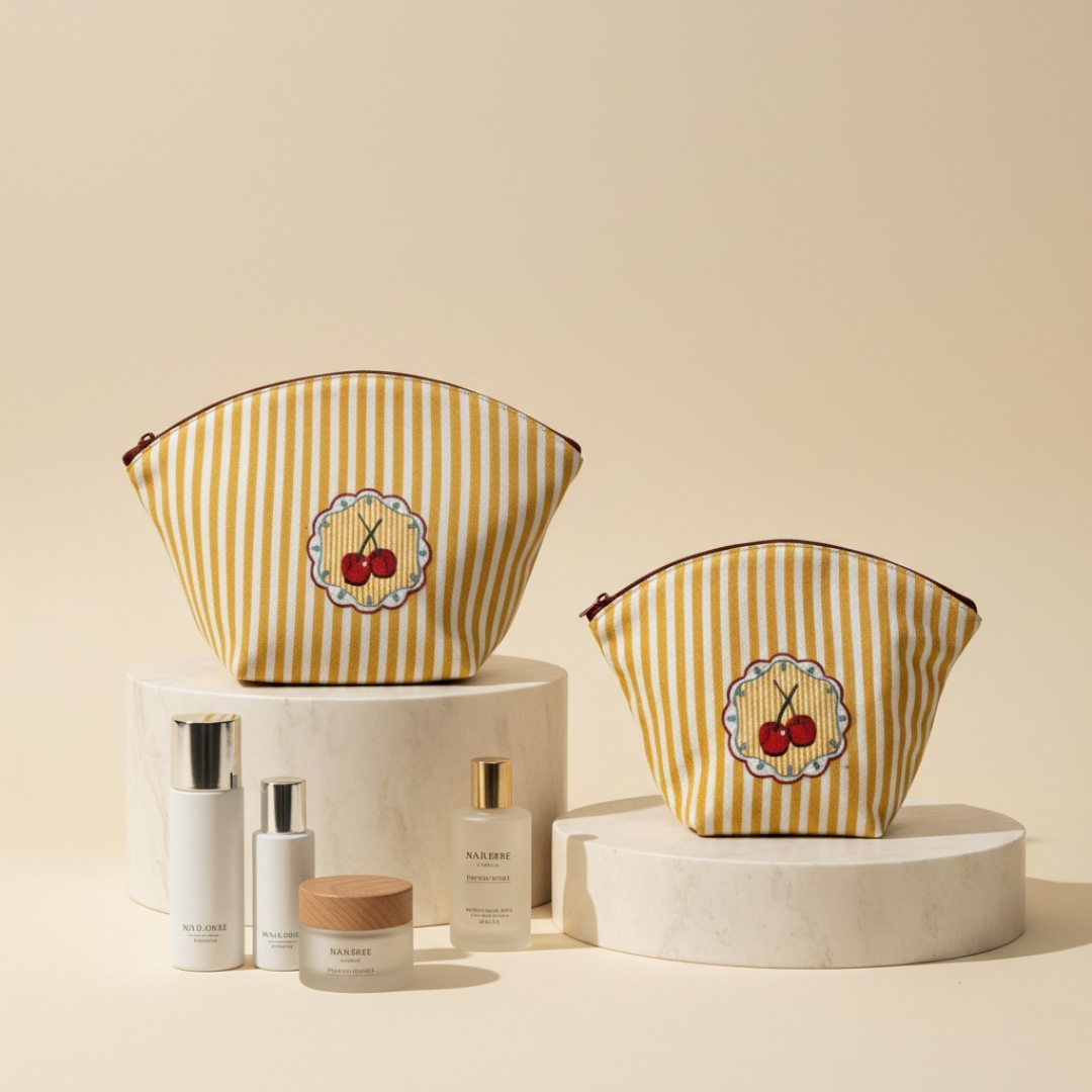 Stripe Right Vanity Pouch - Cherry Pop