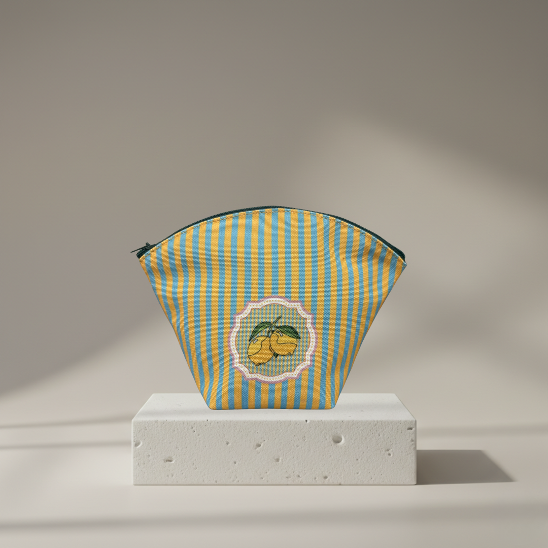 Stripe Right Vanity Pouch - Limoncello