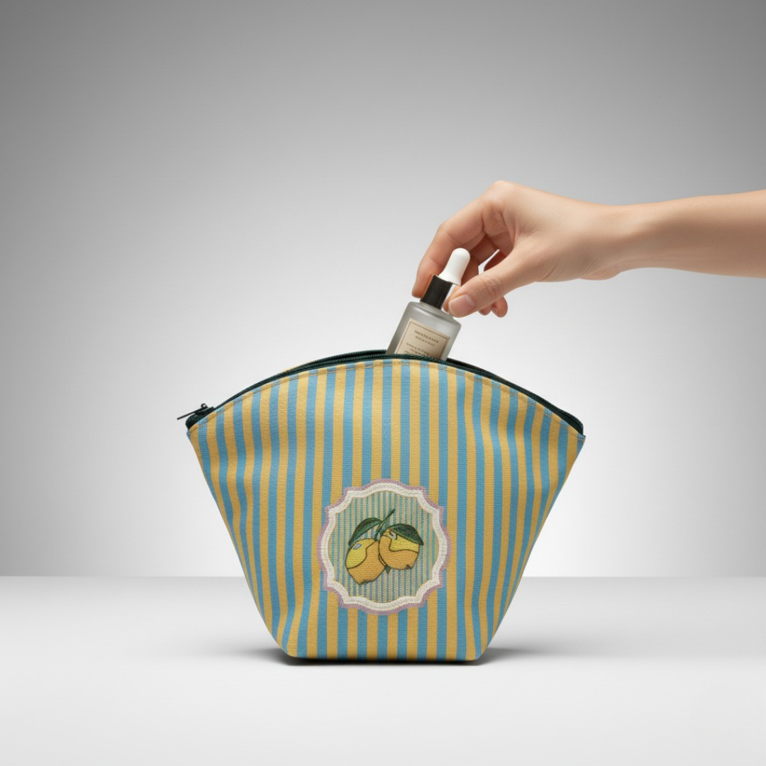 Stripe Right Vanity Pouch - Limoncello