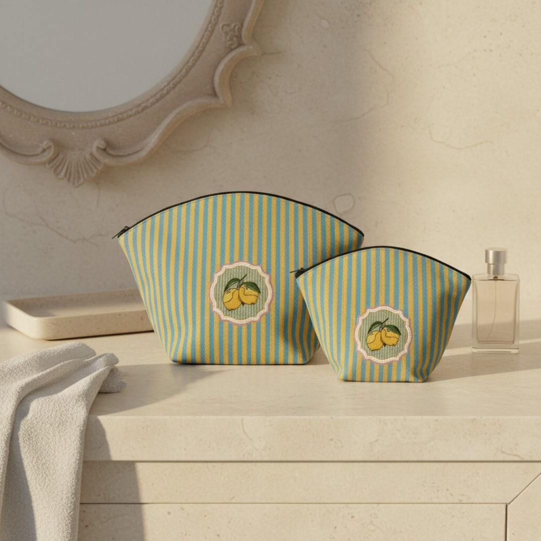 Stripe Right Vanity Pouch - Limoncello