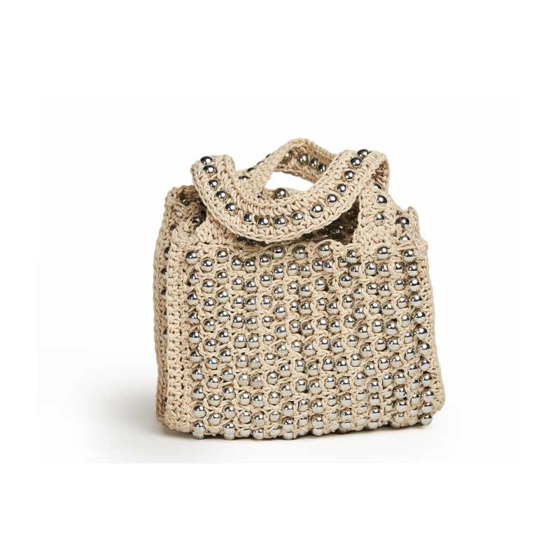 Silver Crochet Mini Bag