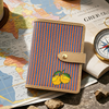 Stripe Right Jetset Passport Case - Limoncello (Orange & Blue)