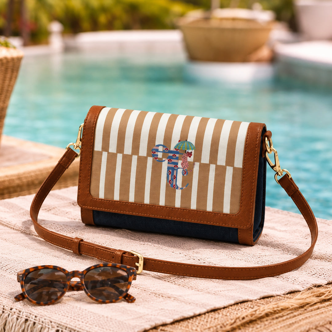 Stripe Right etc Wet & Wild Denim Sling Wallet