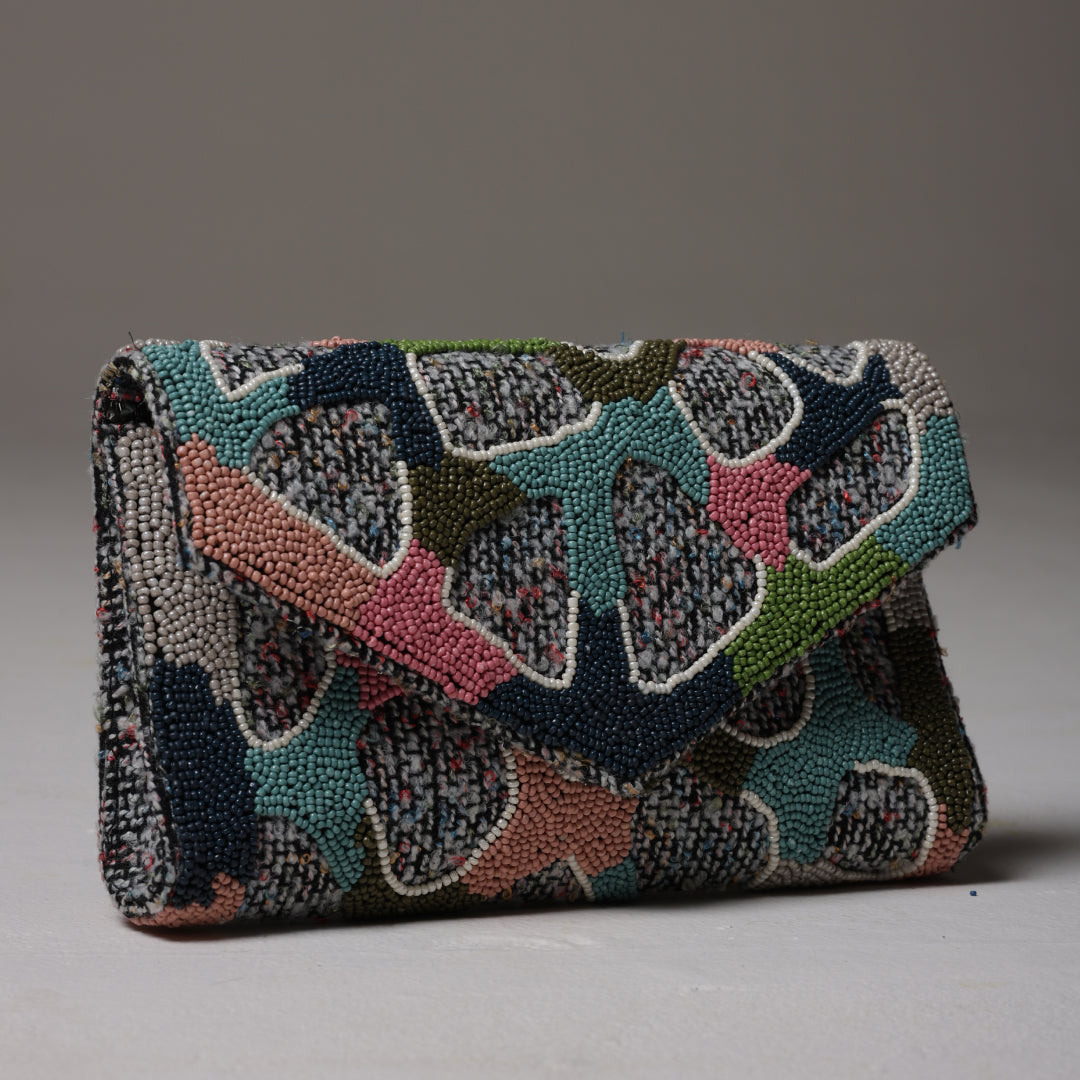 Tessera Bloom Beaded Clutch