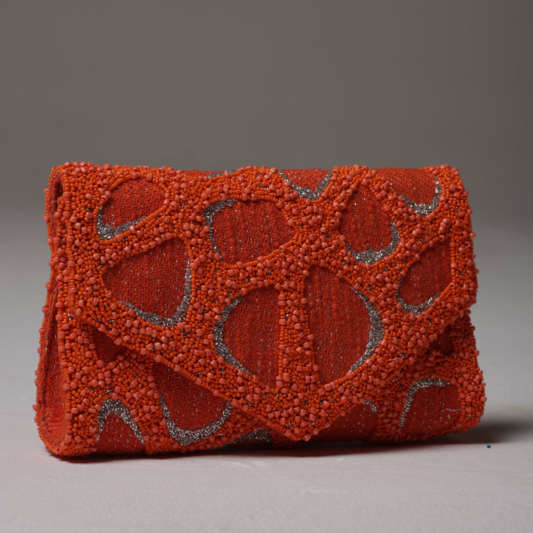 Tessera Coral Bead Clutch
