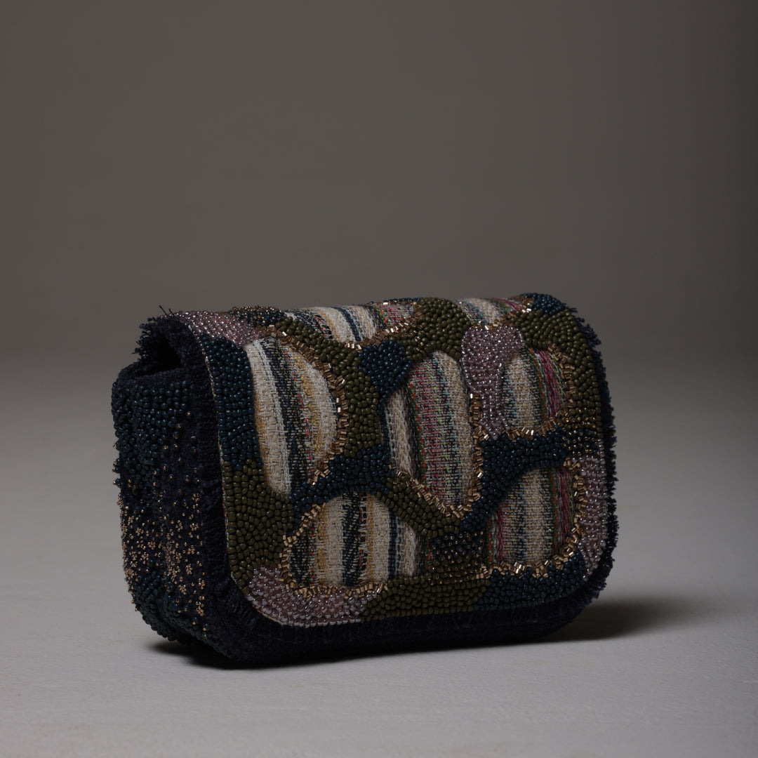 Tessera Midnight Blue Bead Shoulder Bag